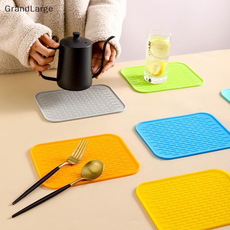 [GrandLarge] Jogo Americano Isolado De Silicone Colorido Talheres Europeus Tapete De Panela Doméstico Mesa De Jantar Dre