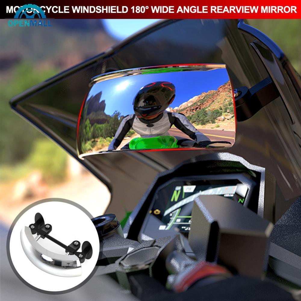 OPENMALL Motocicleta Pára-Brisa 180 Grande Angular Espelho Retrovisor Visibilidade Panorâmica Rua Bicicleta Brisas Lente