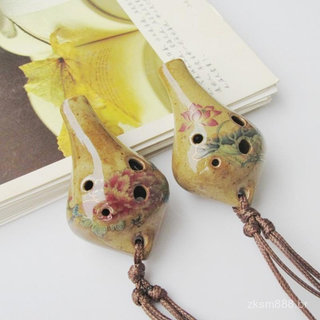 [Rhian] Flauta Ocarina Pequena De 6 Furos Instrumento Para Iniciantes Acessórios Instrumentos De Lembrança Turística Cer