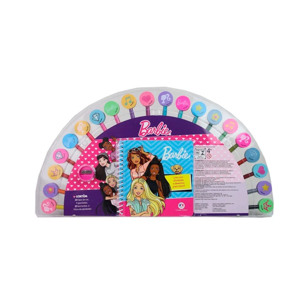Super Kit de Colorir com Livro, Lápis de Cor, Borracha e Apontador - Barbie - Ciranda Cultural