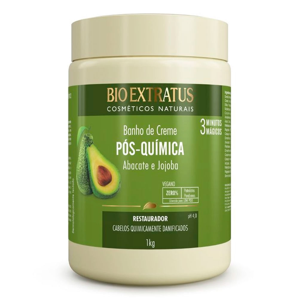 Banho de Creme Bio Extratus Pós Química Abacate e Jojoba Restaurador 1Kg