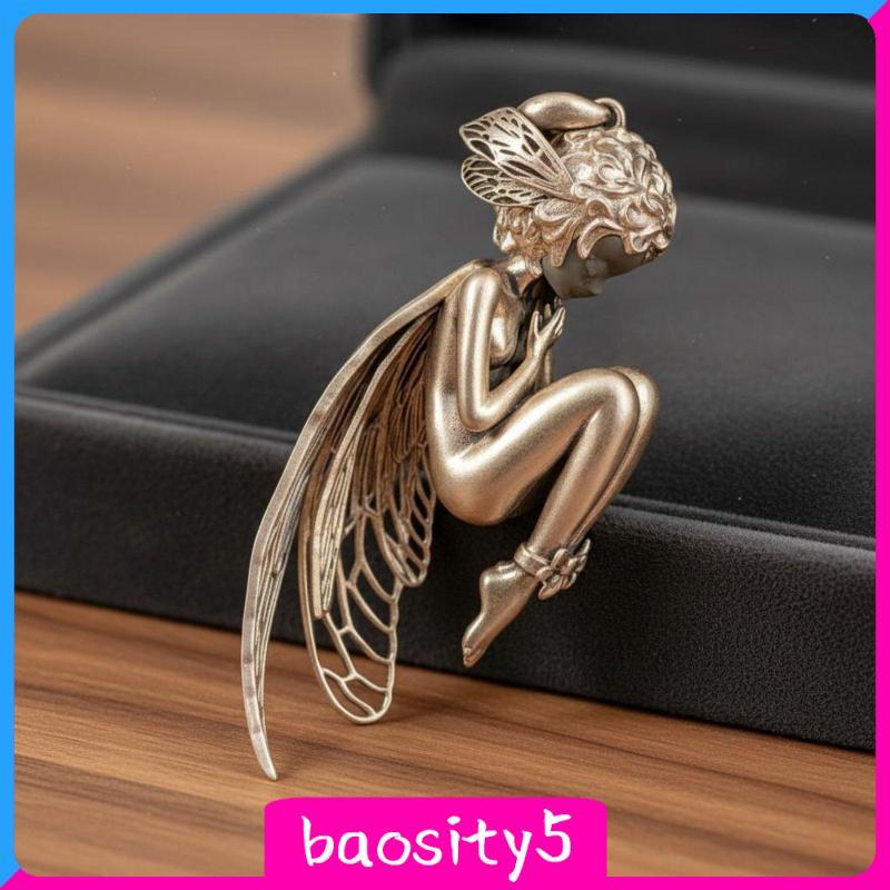 [Baosity5] Pingente De Arcanjo Suave Delicado Filigrana Apendages Cigarra Asa Anjo Design Intrico Amuleto De Fada Agacha