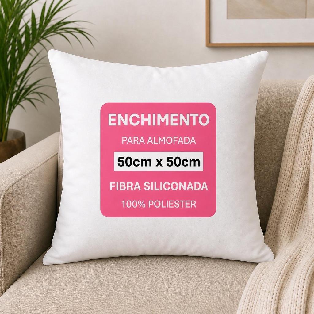 Enchimento Refil de Almofada Siliconada 50x50 Antialérgica Macia