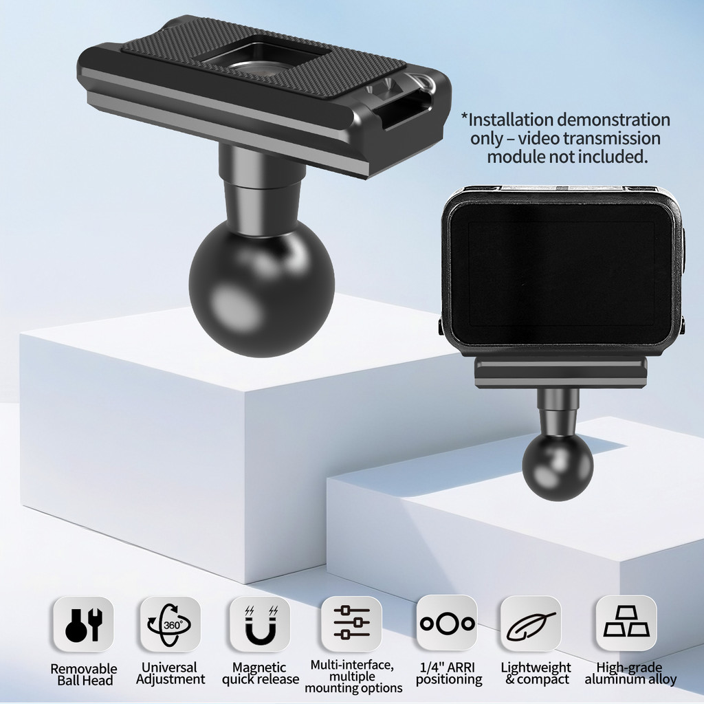 XT-XINTE 17mm Ballhead Base Magnética De Liberação Rápida Compatível Para DJI Osmo Nano Módulo De Transmissão De Vídeo M