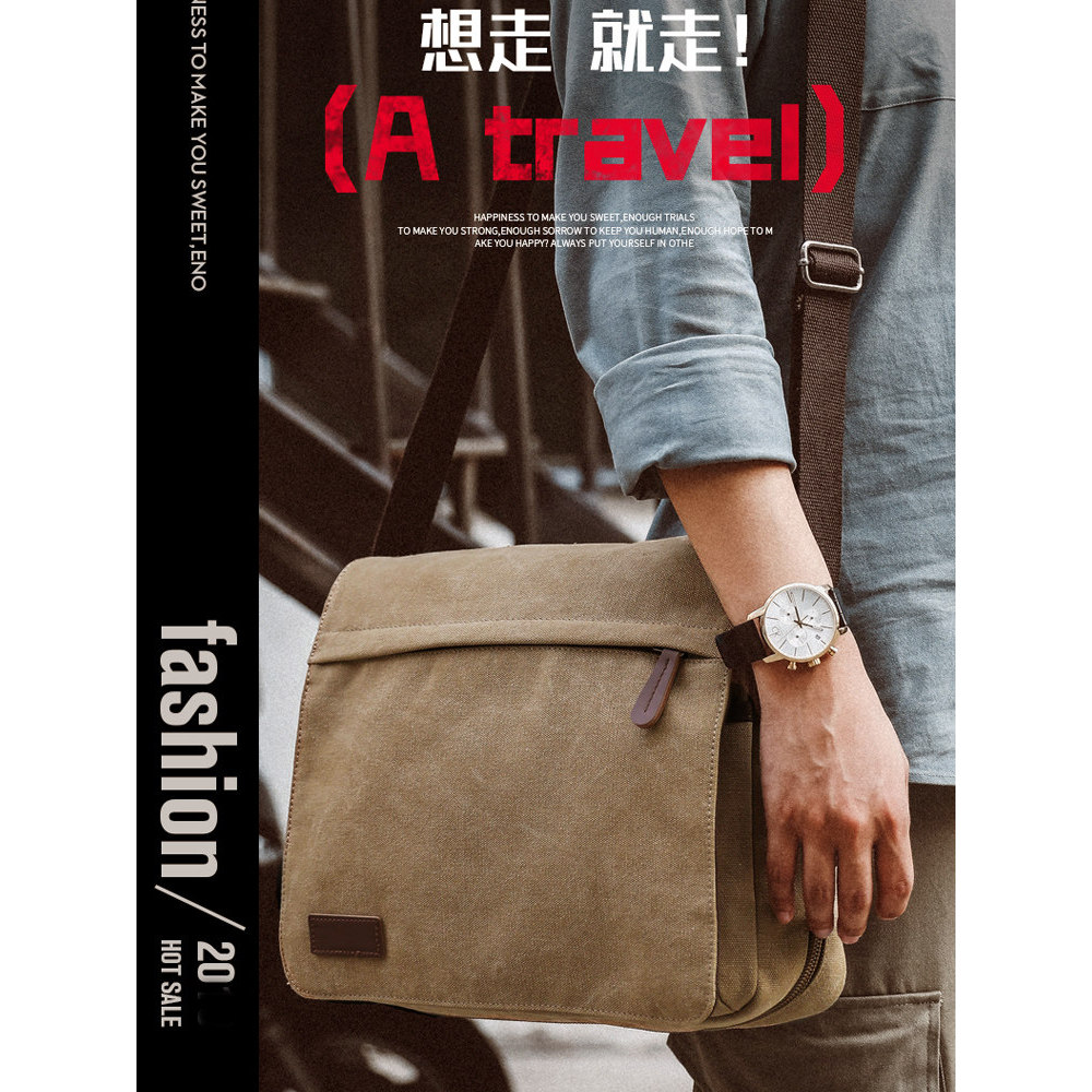Bolsa de ombro masculina bolsa mensageiro bolsa de lona masculina bolsa de ombro masculina Casual mochila solo
