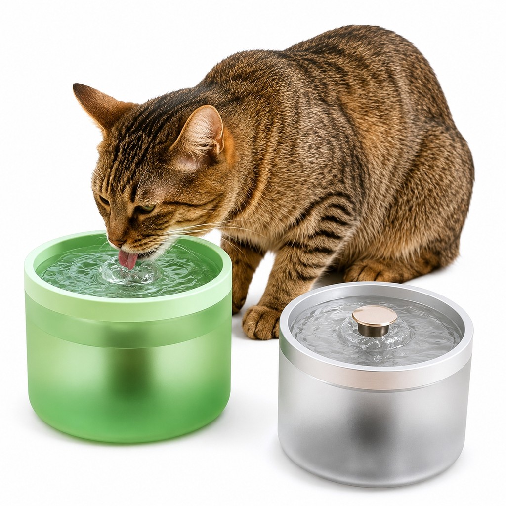 Fonte Bebedouro Automático Gatos 1.8L Silenciosa Filtro Carvão Água Corrente Saúde Renal 220V