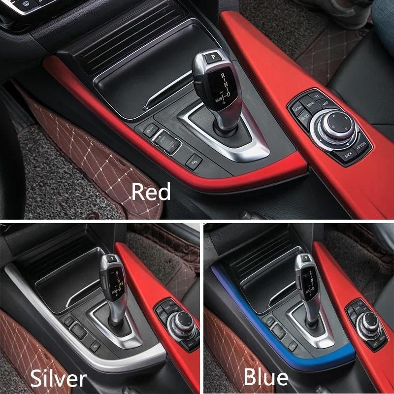 Console Central Interno Do Carro Caixa De Mudança De Engrenagem Lantejoulas Capa Guarnição Tiras Adesivos Capas Para BMW