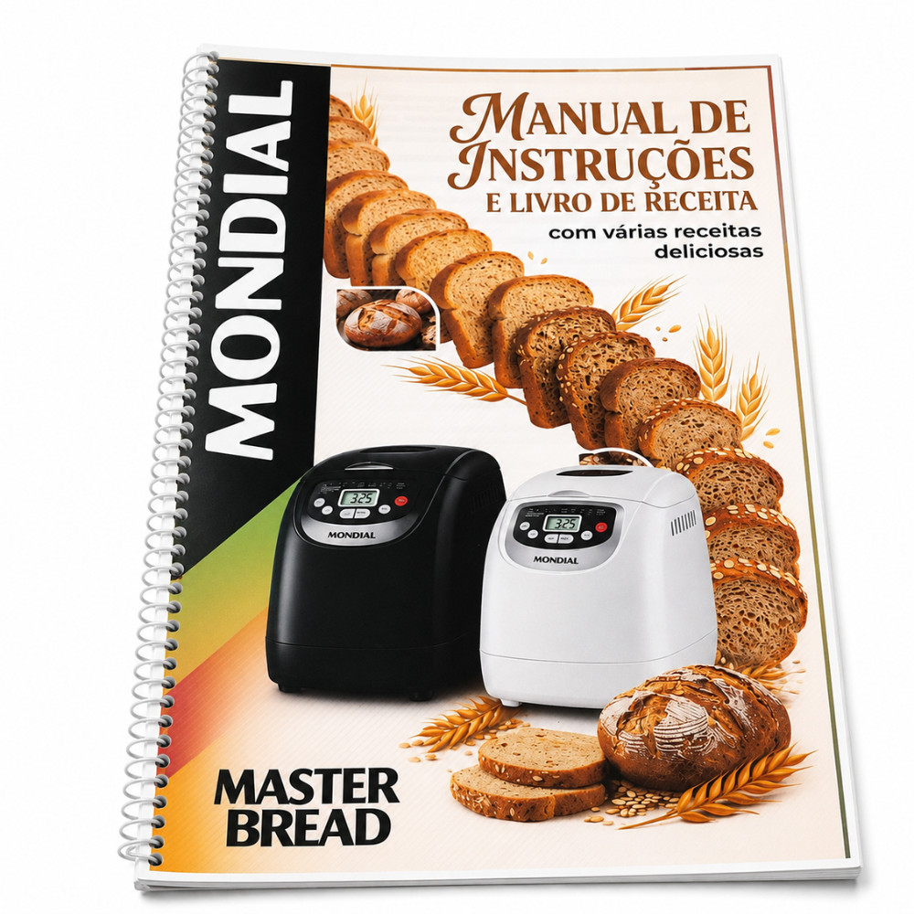 Manual Livro De Receitas Panificadora Mondial Master Bread (cópia) Grande em folha A4