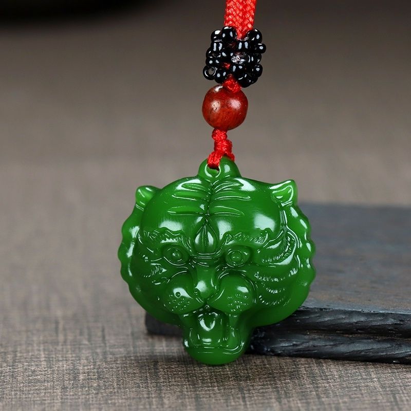 Dragão marca pingente espinafre verde zodíaco dragão jade pingente oco jade marca antigo dragão Phoenix pingente cintura