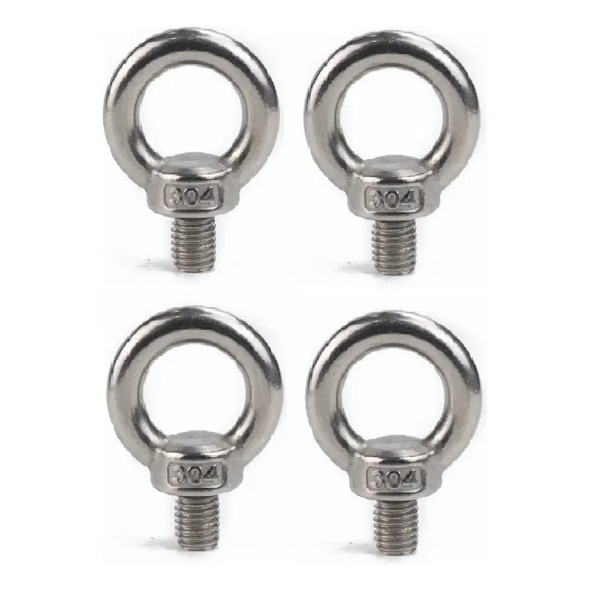 Kit 4 Parafuso Olhal Macho M12 Aço Inox 304 Argola Fixação Suspensão