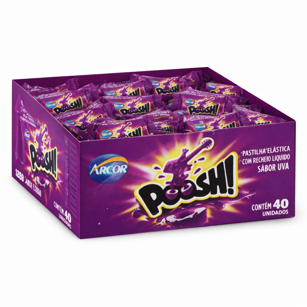 Chiclete Poosh Uva - 40 Unidades