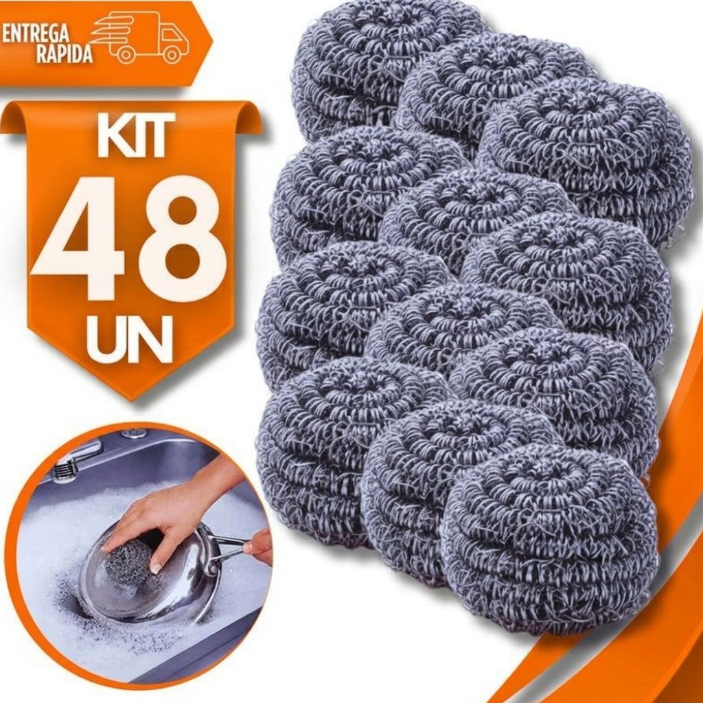 Conjunto de Esponjas De Aço Limpa Grelha Panela Engordurada Dá Brilho Multiuso Cozinha Utilidades