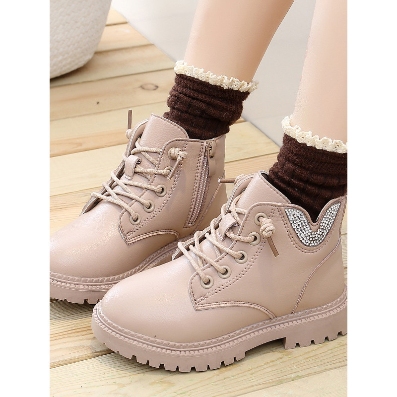 Botas Martin para meninas, botas únicas, novo estilo, outono inverno, botas de couro infantis, estilo britânico, botas c
