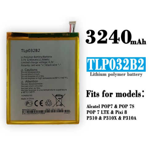 Alto-Falante Em Estoque Adequado Para Bateria De Celular Alcatel One touch Pop 7 lte 7S TLp032B2 3240mAh