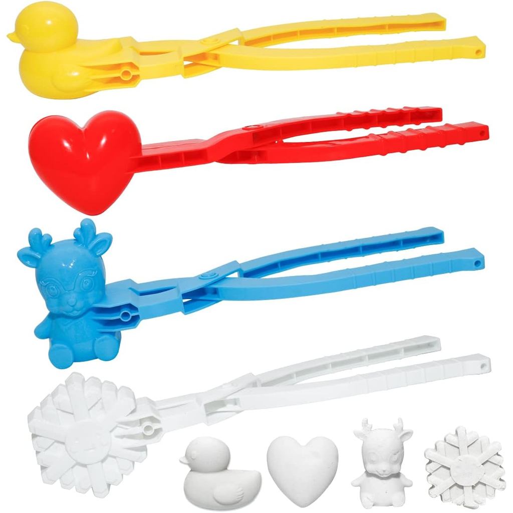 Holady 4PCS Large Size Snowball Maker Clip,Snowball Maker Tool with Handle for Snow Ball Fights, Snow Toys Kids Winter O