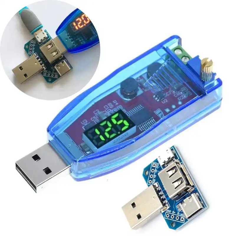 Display Digital USB DC-Buck Boost Conversor 5V A 1-24V Regulador De Tensão Ajustável Step Up/Down Módulo De Fonte De Ali