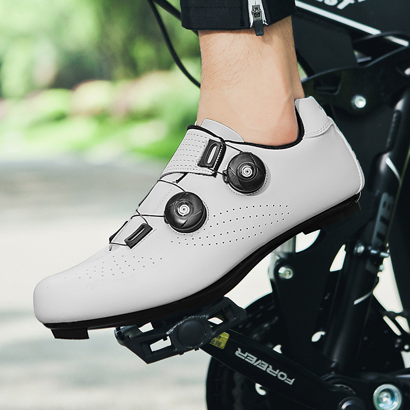 2108 Novo Conjunto de Sapatilhas de Ciclismo com Trava para Bicicleta de Estrada, Sapatilhas de Ciclismo com Sola Rígida