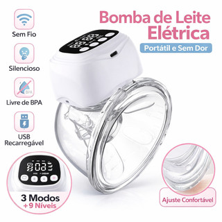 MODIVA Bomba Tira-Leite Elétrica Portátil - Mãos Livres, Silenciosa, Recarregável, Sem Dor