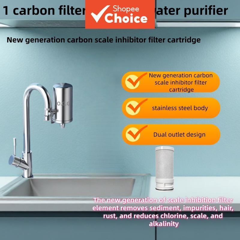 Um purificador de água de torneira doméstica, com cartucho de carvão ativado de carbono de uso universal, filtro para