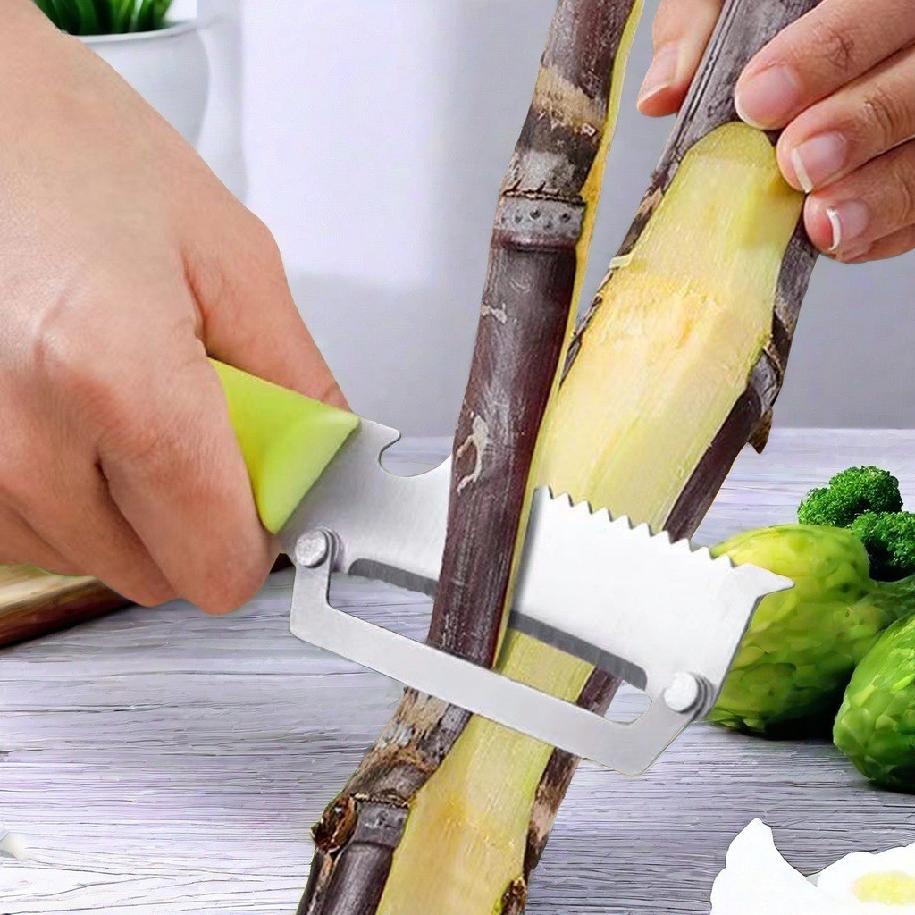 Descascador de aço inoxidável, plaina de melão e frutas, cana-de-açúcar, ferramenta de cozinha, descascamento de cana-de