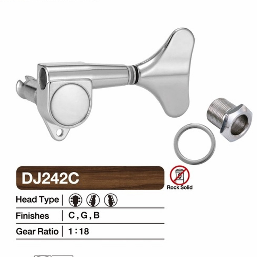 1 : 18 Proporção Headstock Selado Baixo Elétrico Máquina De Guitarra Cabeças Sintonizadores Fechado Tuning Chave Pegs DJ