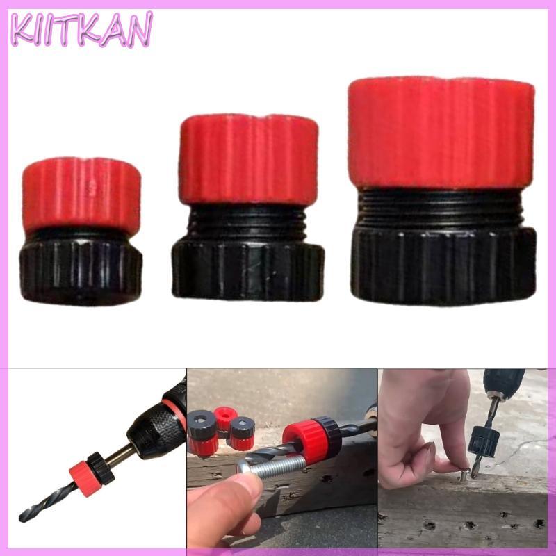 Coleiras Parada Profundidade Broca KIITK Para Dimensionamento Furos, Perfuração Consistente Ajustável, 3 U