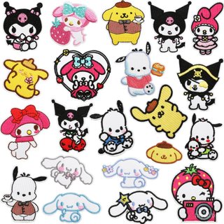 Produto popular: Patch bordado de anime japonês, patch de desenho animado, emblema bordado de cachorrinho fofo, patch de