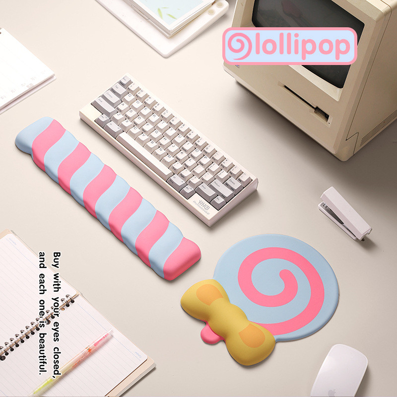 FTTOT pirulito Silicone pulso mouse pad espuma de memória recuperação lenta teclado resto bonito menina mouse pad