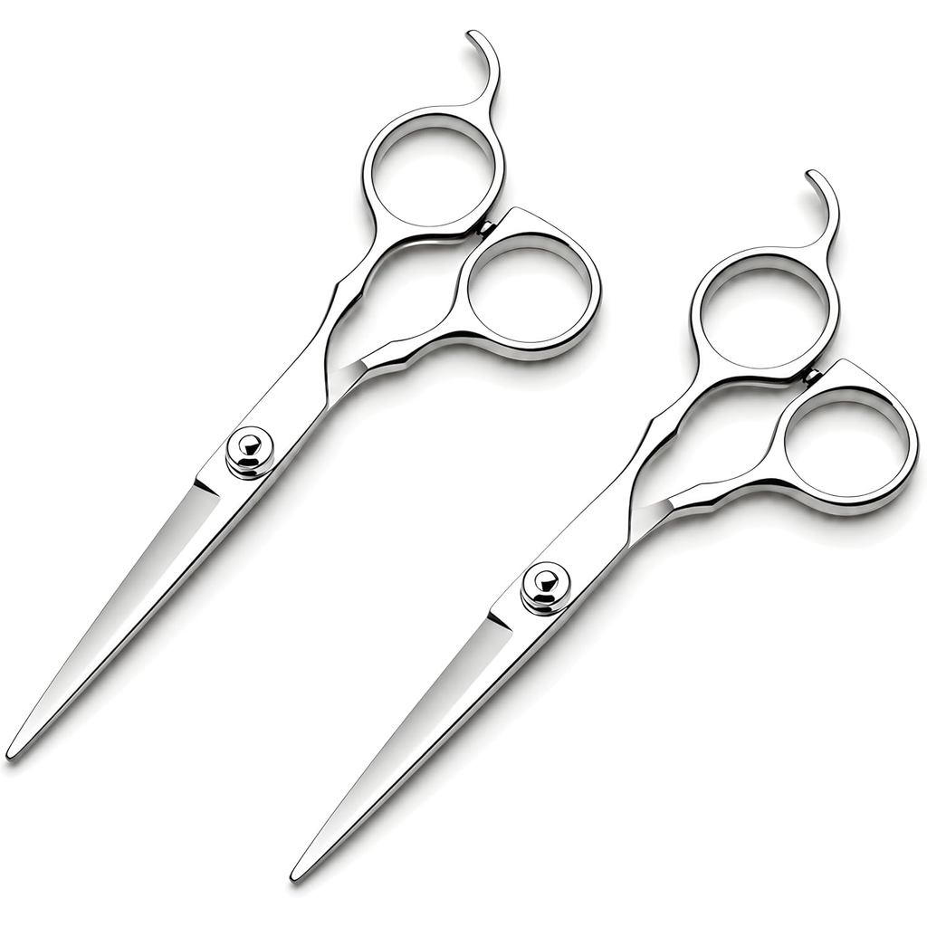 KIT 2 Tesoura Cabeleireiro Profissional 6" Aço Inoxidável Barbearia e Salão Corte