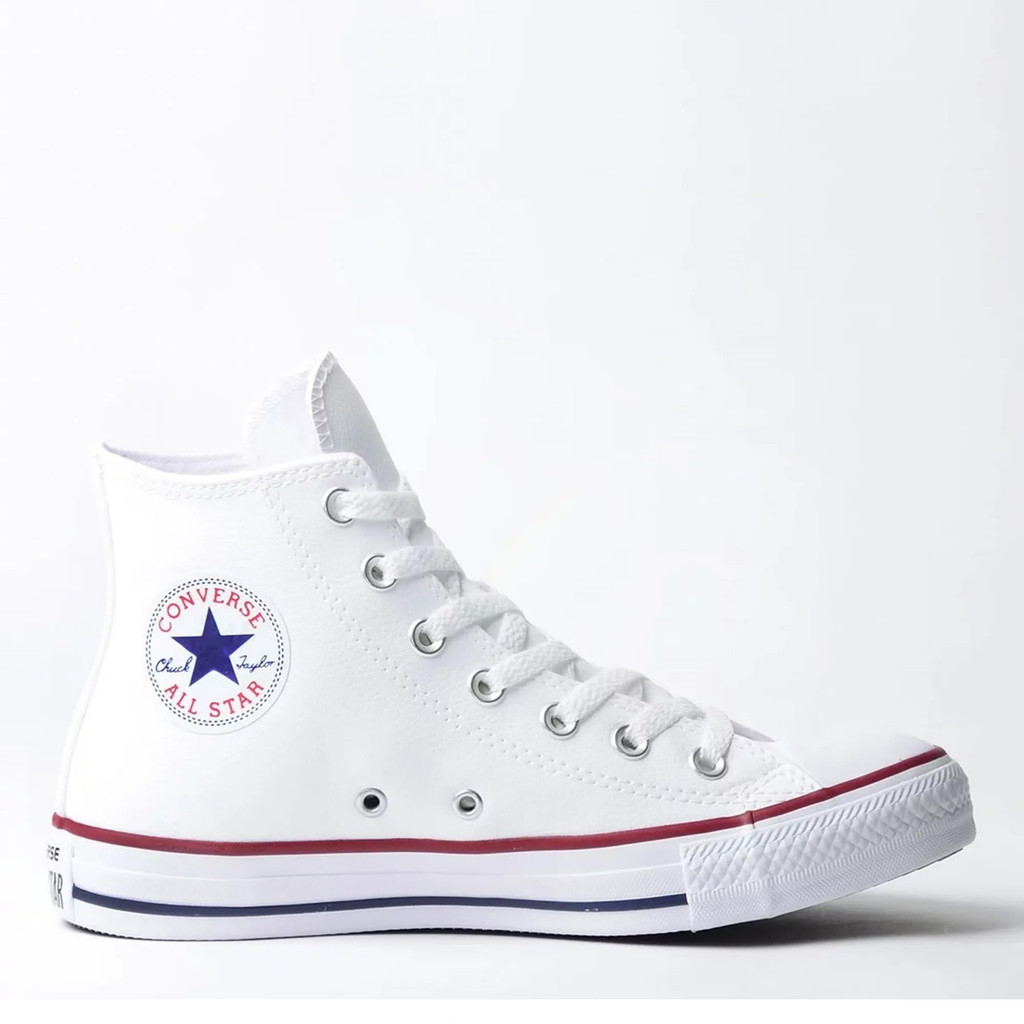 Tênis All Star Converse Cano Alto Couro Chuck Taylor Unissex Branco