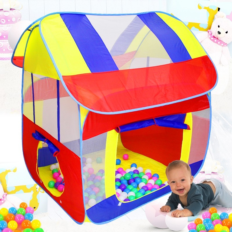 Tenda de brinquedo infantil oceano piscina de bolinhas dobrável casa grande tenda de brincar Interior exterior gaze resp