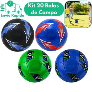 Kit 20 Bolas De Futebol Para Campo Tamanho 5 PVC Cores Sortidas E Vibrantes Jogo Treino