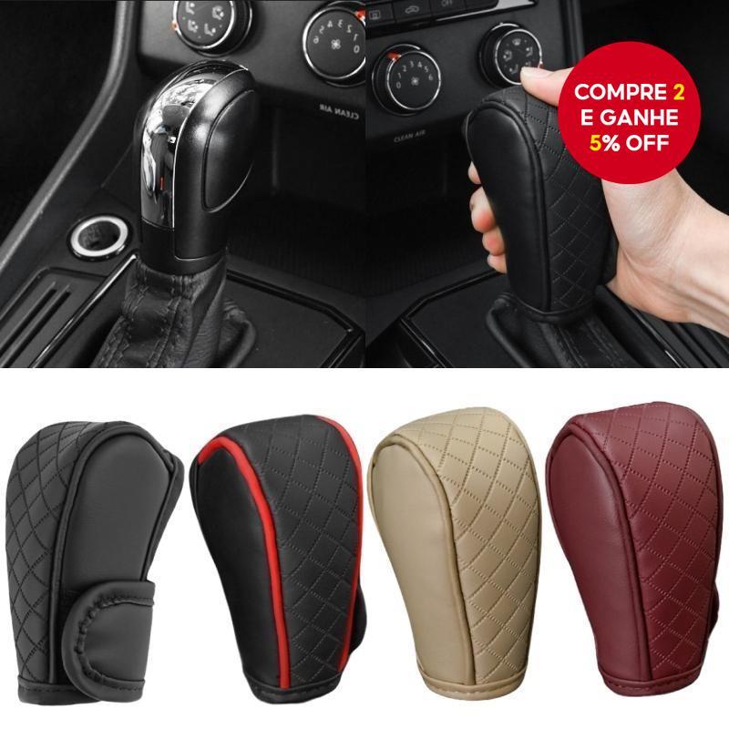 1 peça capa protetora universal para manopla de câmbio em couro PU para interior de carro antiderrapante