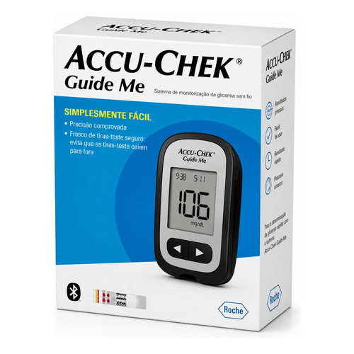 Medidor De Glicemia Completo Accu Chek Guide Me 10 Tiras + L 