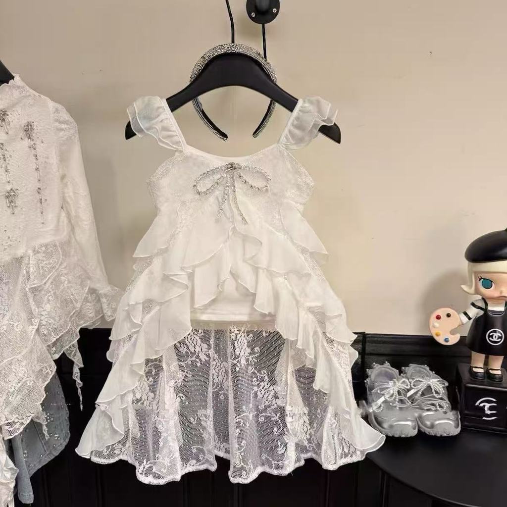 [Estoque Pronto] Vestido super Fada – top Feminino Estilo Feriado Renda irregular Manga Esvoaçante Hanfu
