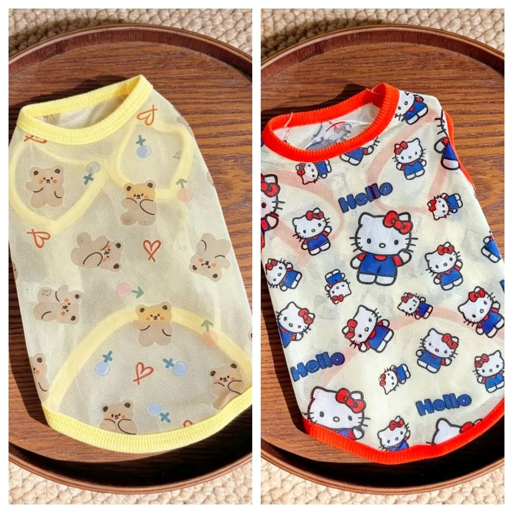 Pano de malha roupas para gatos de estimação fino colete legal anti-derramamento sem fiapos protetor solar anti-poeira a