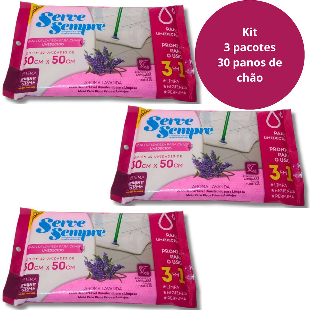 Kit 3 Toalhas Umedecidas para Chão – Limpeza Profunda e Perfume Prolongado lenco