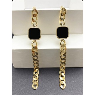 925 agulha de prata Design europeu americano sentido Metal estilo legal corrente brincos longos rosto feminino personali