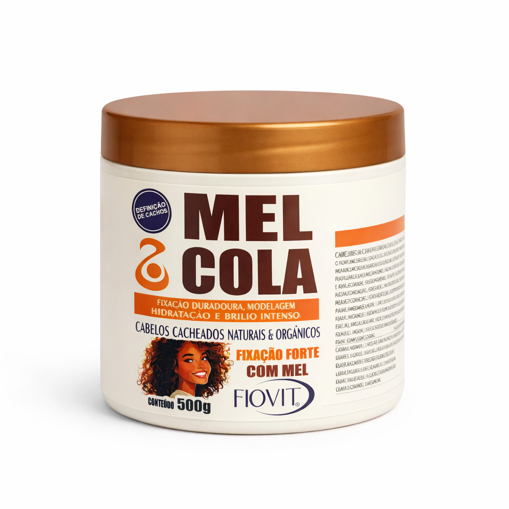 Mel Cola Cachos Fixação Forte Brilho Hidratação Frizz Definição Gel Gelatina Capilar Finalizador Modeladora Pomada