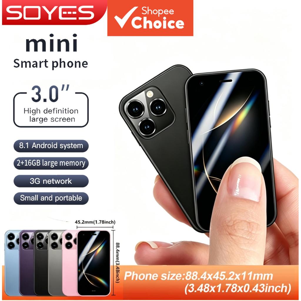 SOYES XS15 Mini Smartphone 3.0 Android 8.1 Quad-core 2GB RAM 16GB ROM Dual SIM Standby Rede 3G Telefone Pequeno