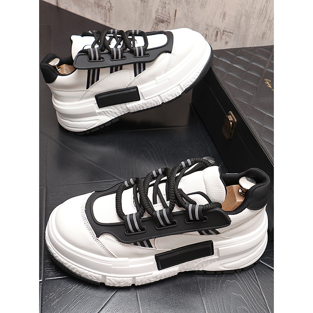 Sapatos casuais masculinos 2025 outono novo estilo moda sapatos esportivos masculinos All-Match sapatos brancos de sola