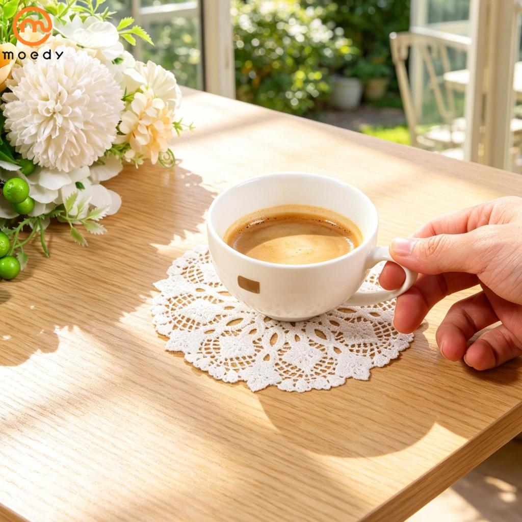 18 Peças Doilies Redondos De Renda Para Mesas 14cm Jogo Americano Redondo Cozinha Sala De Jantar Estar Quarto SHOPSKC173