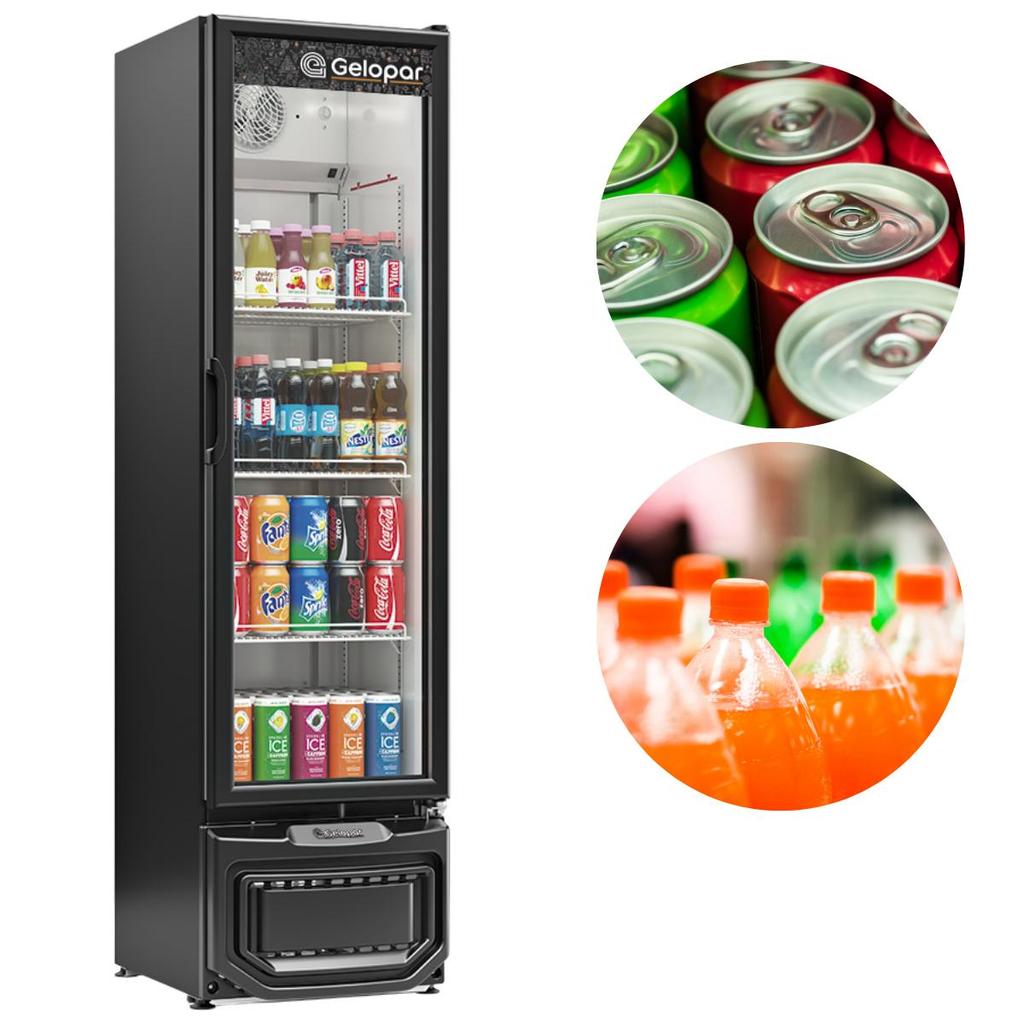Refrigerador Expositor Vertical 228 Litros Com LED Geladeira Comercial GPTU-230 Gelopar
