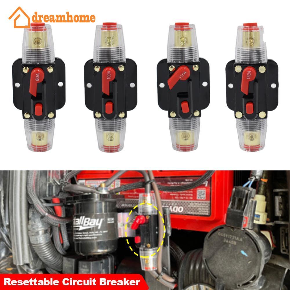 DREAMHOME Automóvel Caminhão Fusível Reajustável Proteção Curta Titular Disjuntor 20A 30A 40A 50A 60A 80A 100A 125A 150A