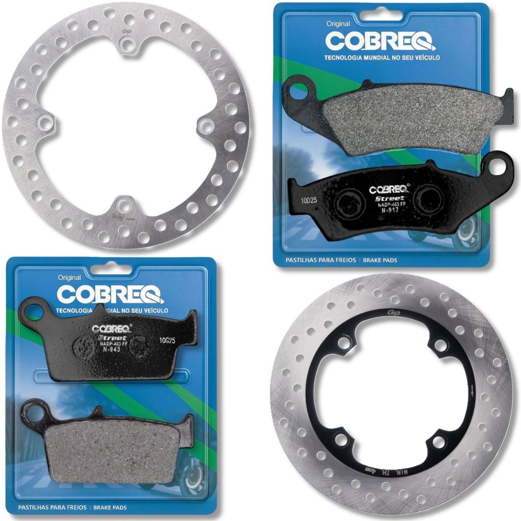 Kit Discos de Freio Xre 300 2009-2018 Sem Abs + Pastilhas Cobreq
