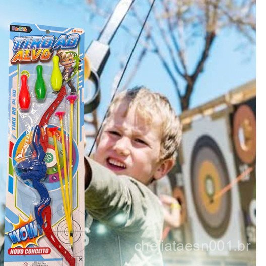 Arco e Flecha Heróis Brinquedo Divertido Jogo Dardos Com 3 flechas com Ventosas - Tiro Ao Alvo Arco e Flecha
