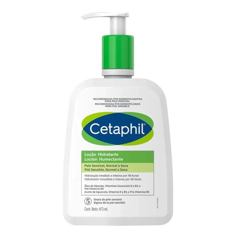 Cetaphil Loção Hidratante 473ml | Corpo e Rosto | 48h Hidratação | Pele Seca e Sensível