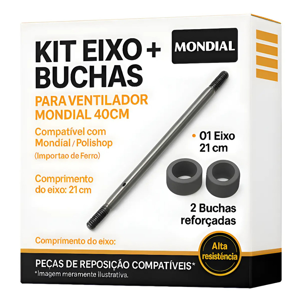 Kit Buchas E Eixo Ventilador Mondial Nv61 Nv75 Nvt40 Nvt41