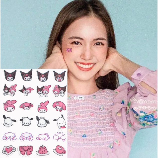 Adesivo de Acne Hidrocoloide Sanrio 24 Unidades Kuromi My Melody Curativo Fofo Invisível para Espinhas