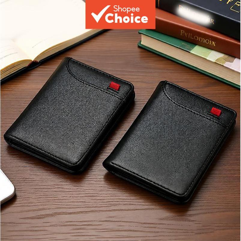 Carteira Masculina Ultra Fina Vertical Pequena para Carteira de Motorista Juvenil Mini Porta-Moedas para Estudantes